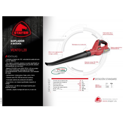 Soplador 18V, VENTO L20
