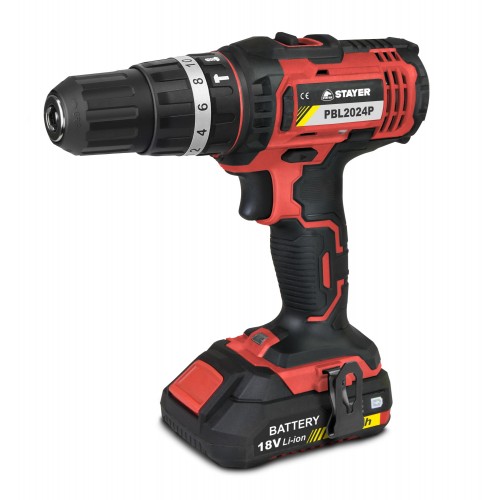 Taladro atornillador percutor a batería 18V, 3 Bat. 2.0Ah PROFESIONAL, con 3 funciones PBL 2122 P3IK