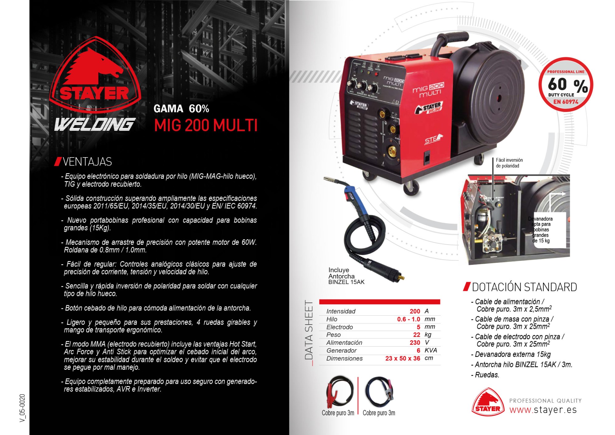 Equipo de soldadura inverter Industrial MIG/MAG MIG 200 MULTI