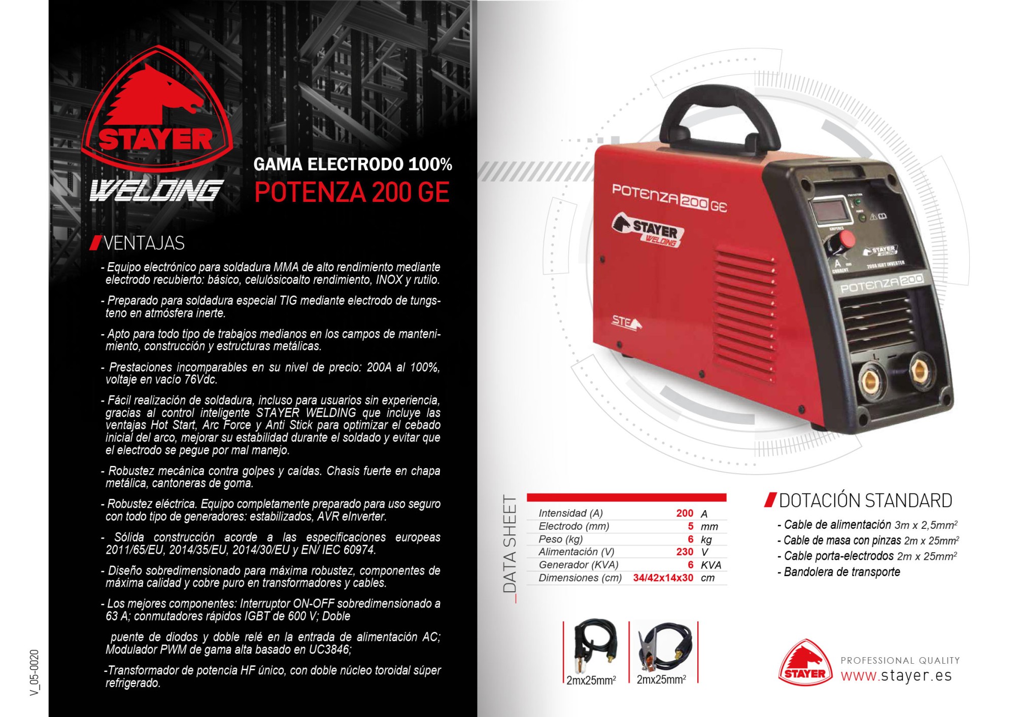 Equipo de soldadura inverter POTENZA 200