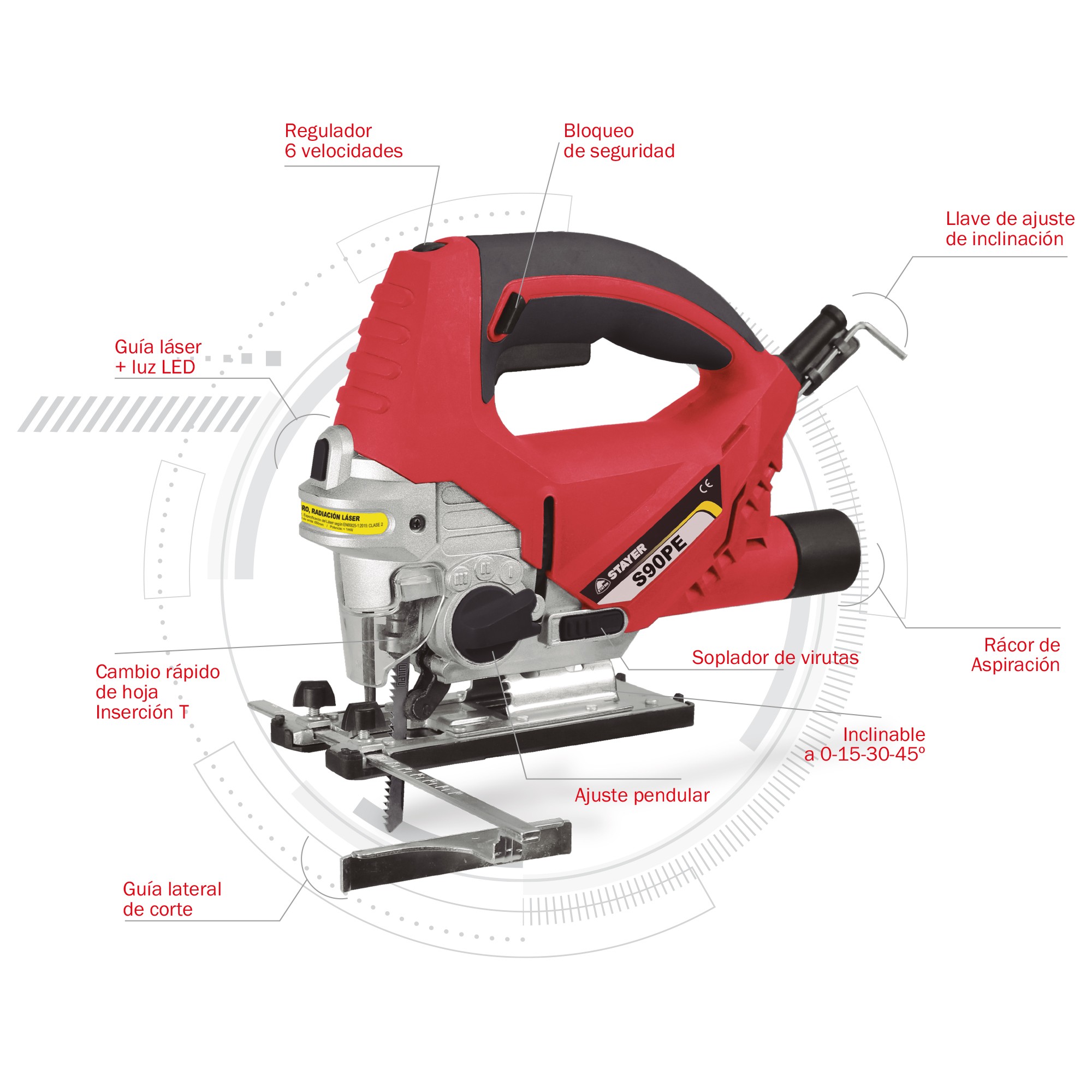 Sierra caladora PROFESIONAL, pendular con cambio rápido de hoja S 90 PE