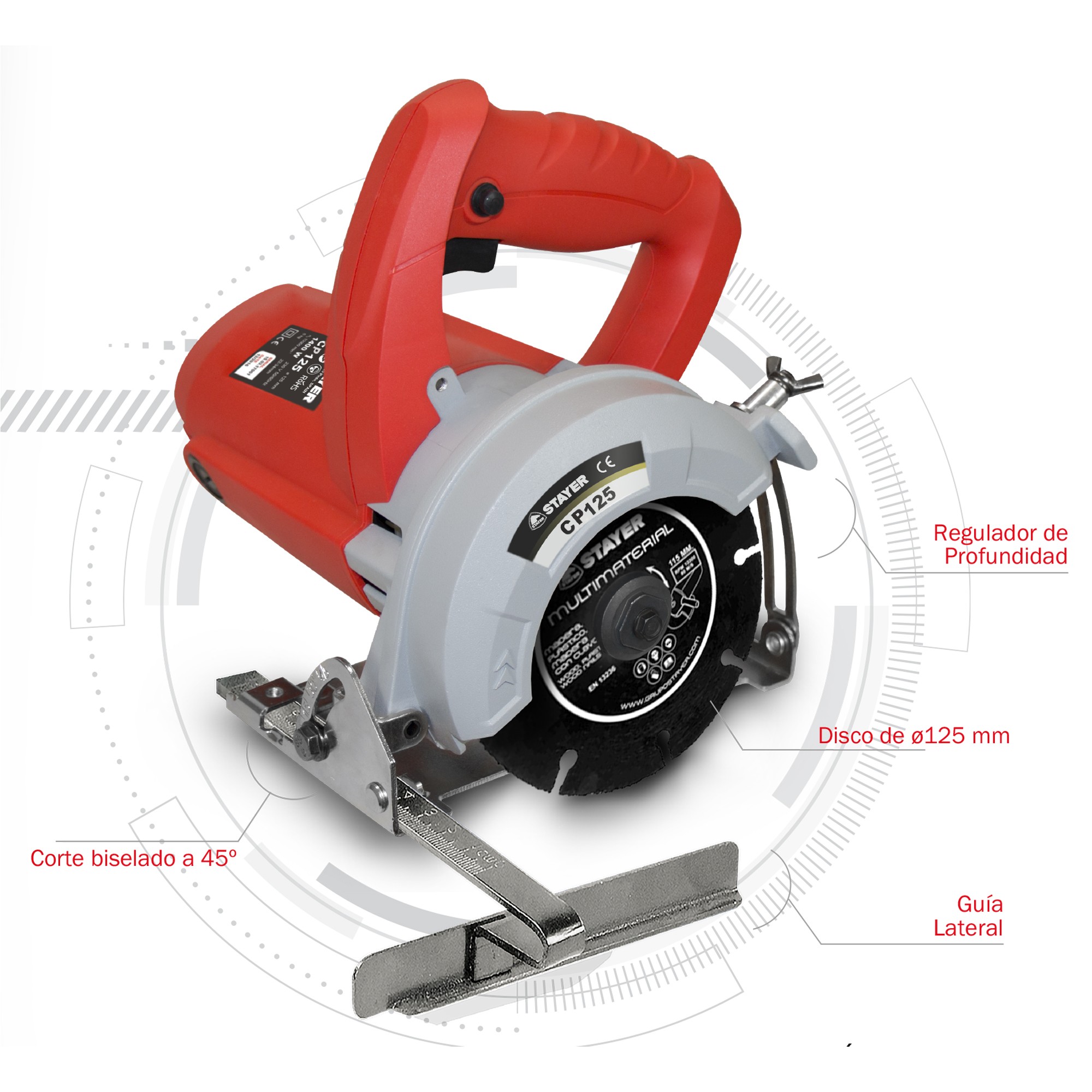 Mini Sierra circular PROFESIONAL de gran potencia Ø125mm CP 125