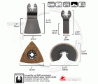 Set de alicatado PROFESIONAL (4 unds): Sierra recta de inmersión diamantada, sierra semicircular diamantada, plato para lijar diamantado y espátula para la MULTITOOL PRO 300