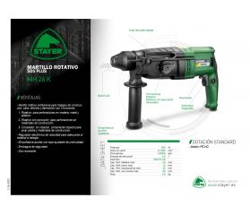 Martillo Rotativo SDS-PLUS, con 3 funciones, MH 26 K
