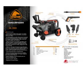 Hidrolimpiadora profesional compacta y de gran potencia 2000W, HLC 2000