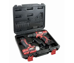 Set PROFESIONAL: Taladro percutor / Atornillador PBL 122 CP + Atornillador de impacto ISL 122 C, INCLUYE: Maletín con brocas y llaves.