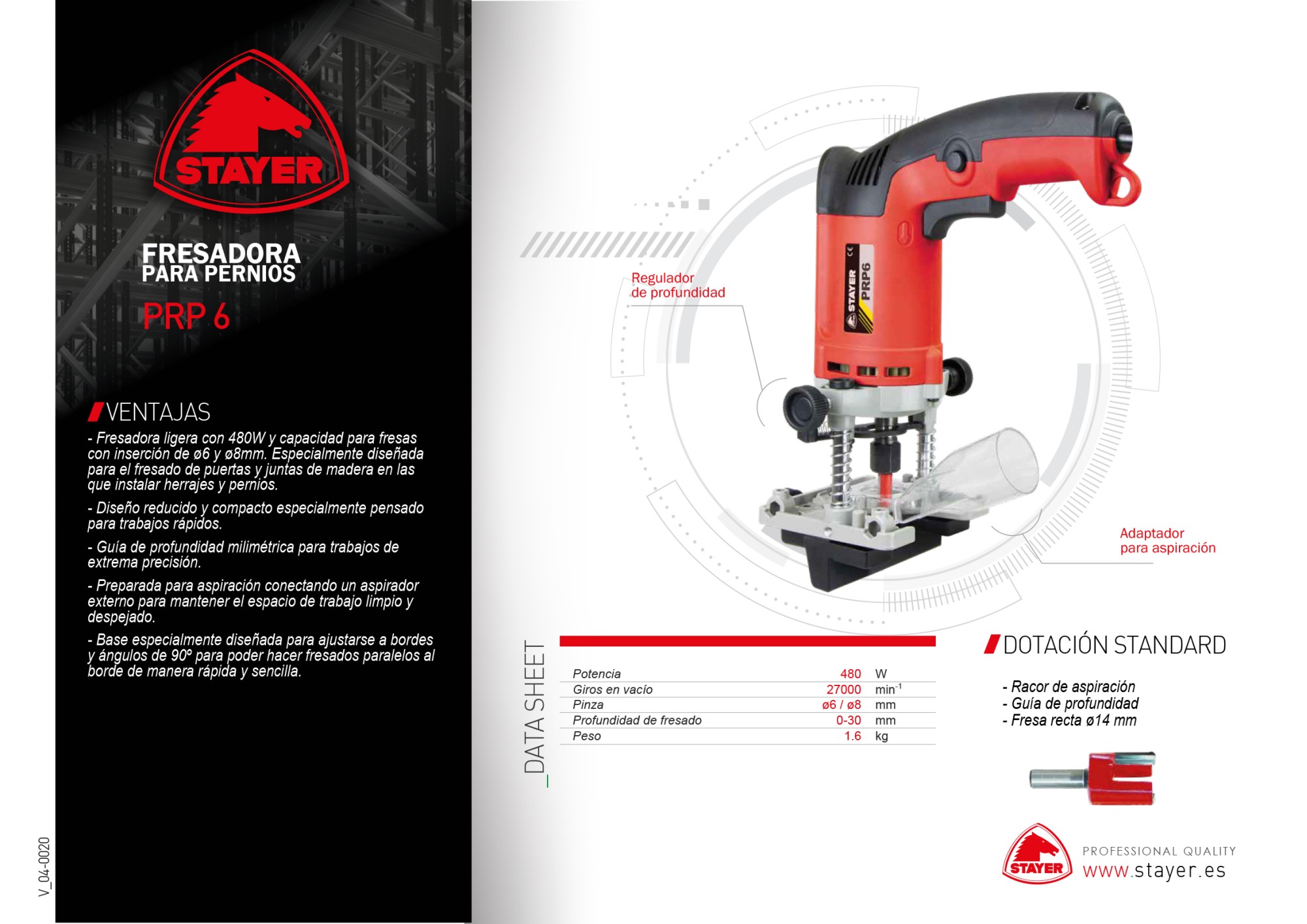 Fresadora para Pernios PROFESIONAL ligera y potente PRP 6