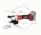 Amoladora angular PROFESIONAL Ø115mm a batería 18V AGB L2015 + Batería 5.0Ah + cargador + Bolsa de transporte
