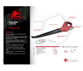 Soplador PROFESIONAL a batería 18V, Vento L2012 + Batería 2Ah+ cargador