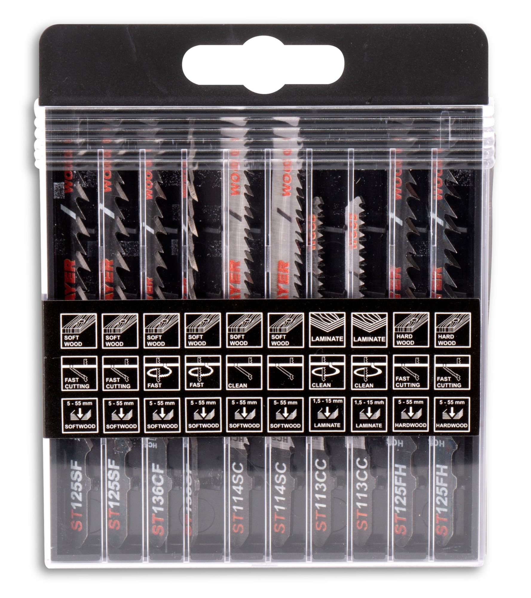 Set de 10 hojas de sierra HCS para madera.