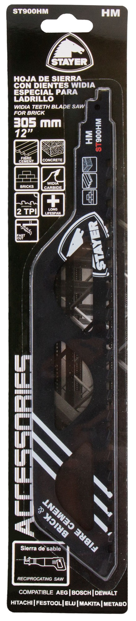 Hoja de sierra (ST900HM) de sable para ladrillo y fibrocemento.