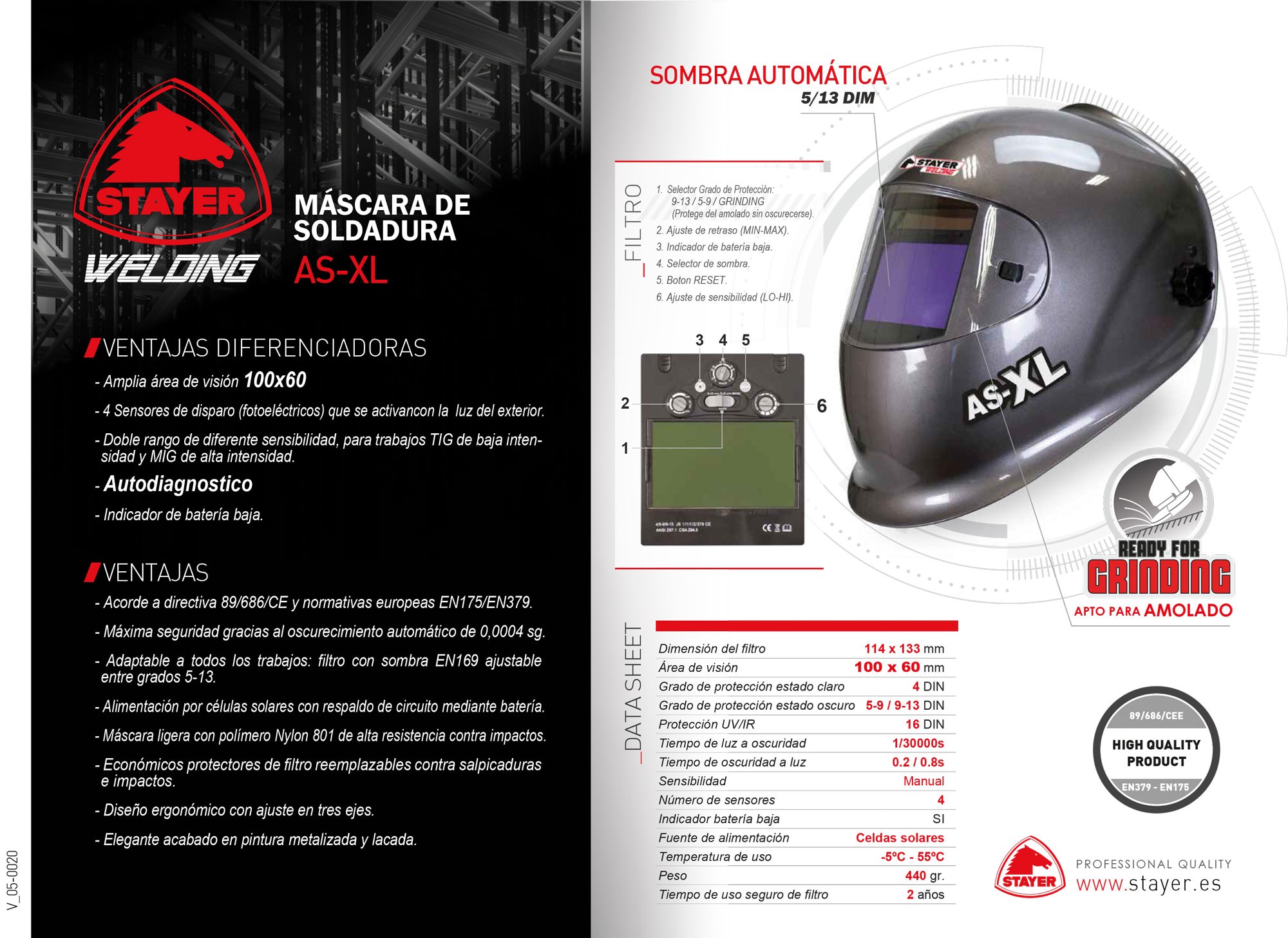 Mascara automática Profesional para Soldadura AS-XL