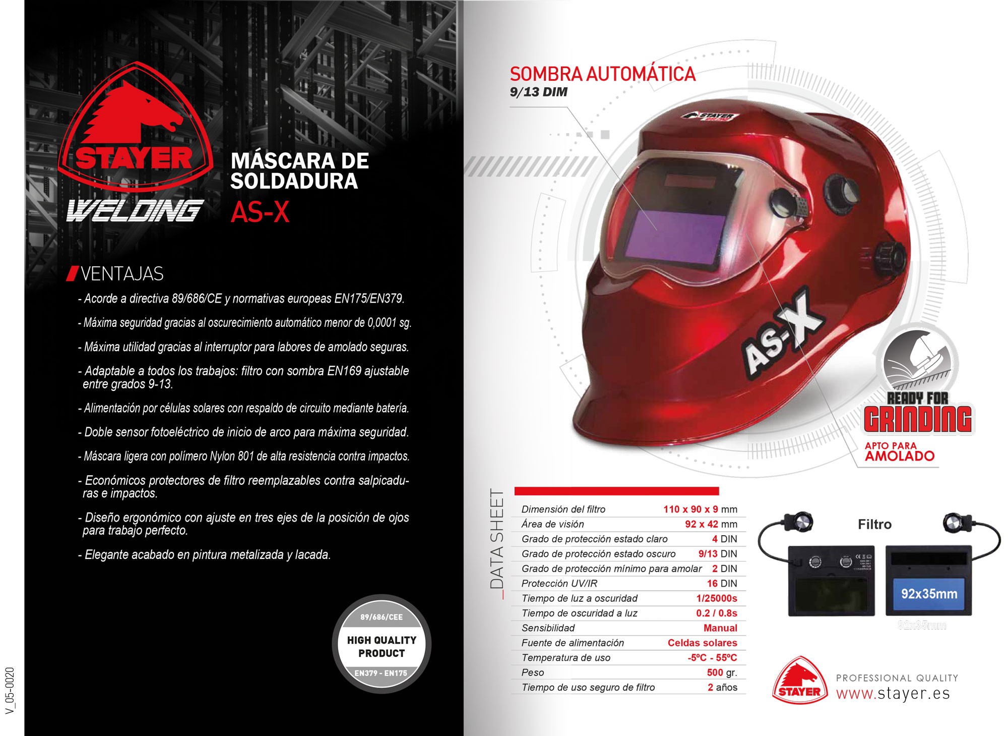 Mascara automática Profesional para Soldadura AS-X