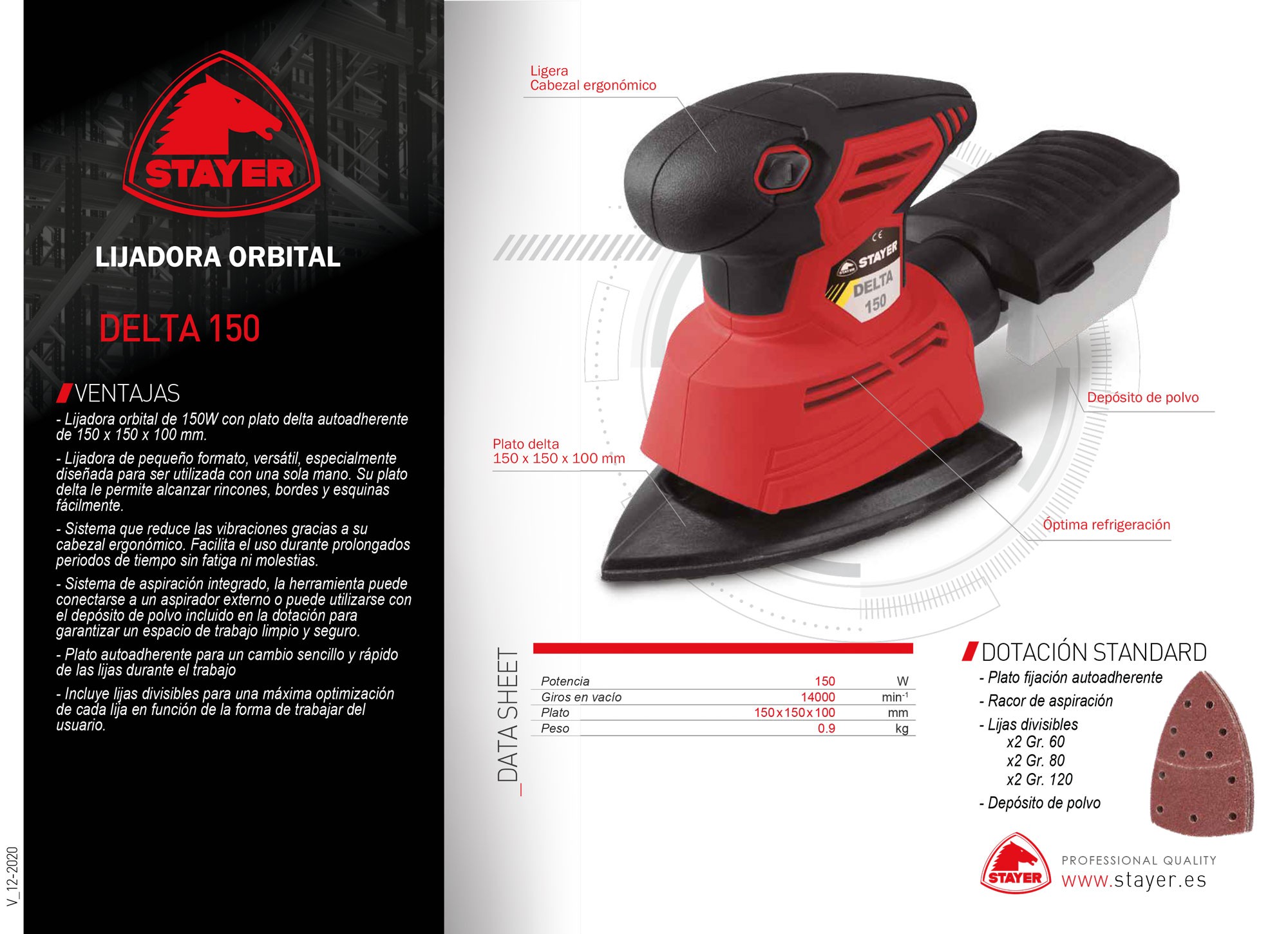 Lijadora delta Orbital PROFESIONAL con sistema antivibración DELTA 150
