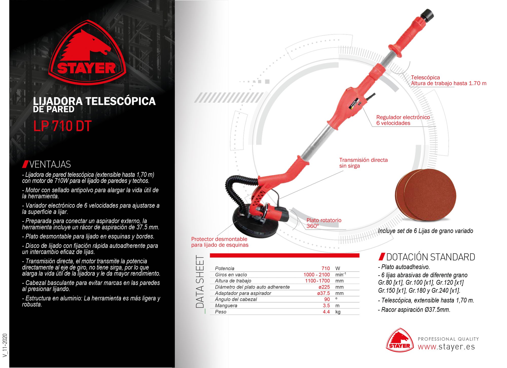 Lijadora de Pared y techos, LP 710 E