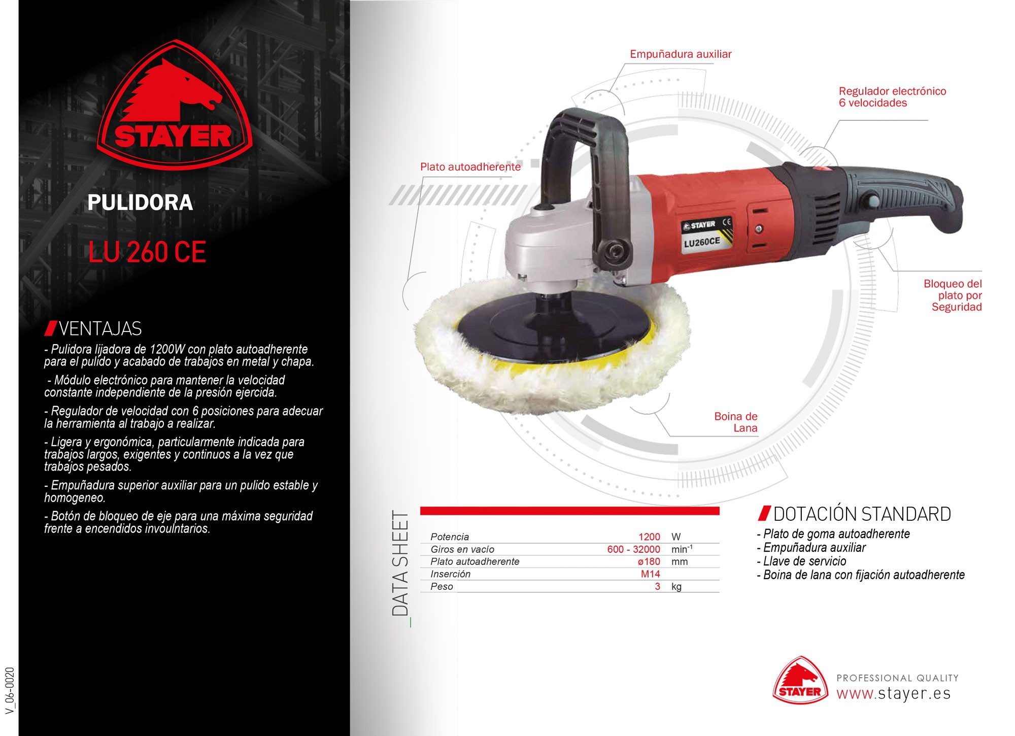 Pulidora/Lijadora, LU 260 CE