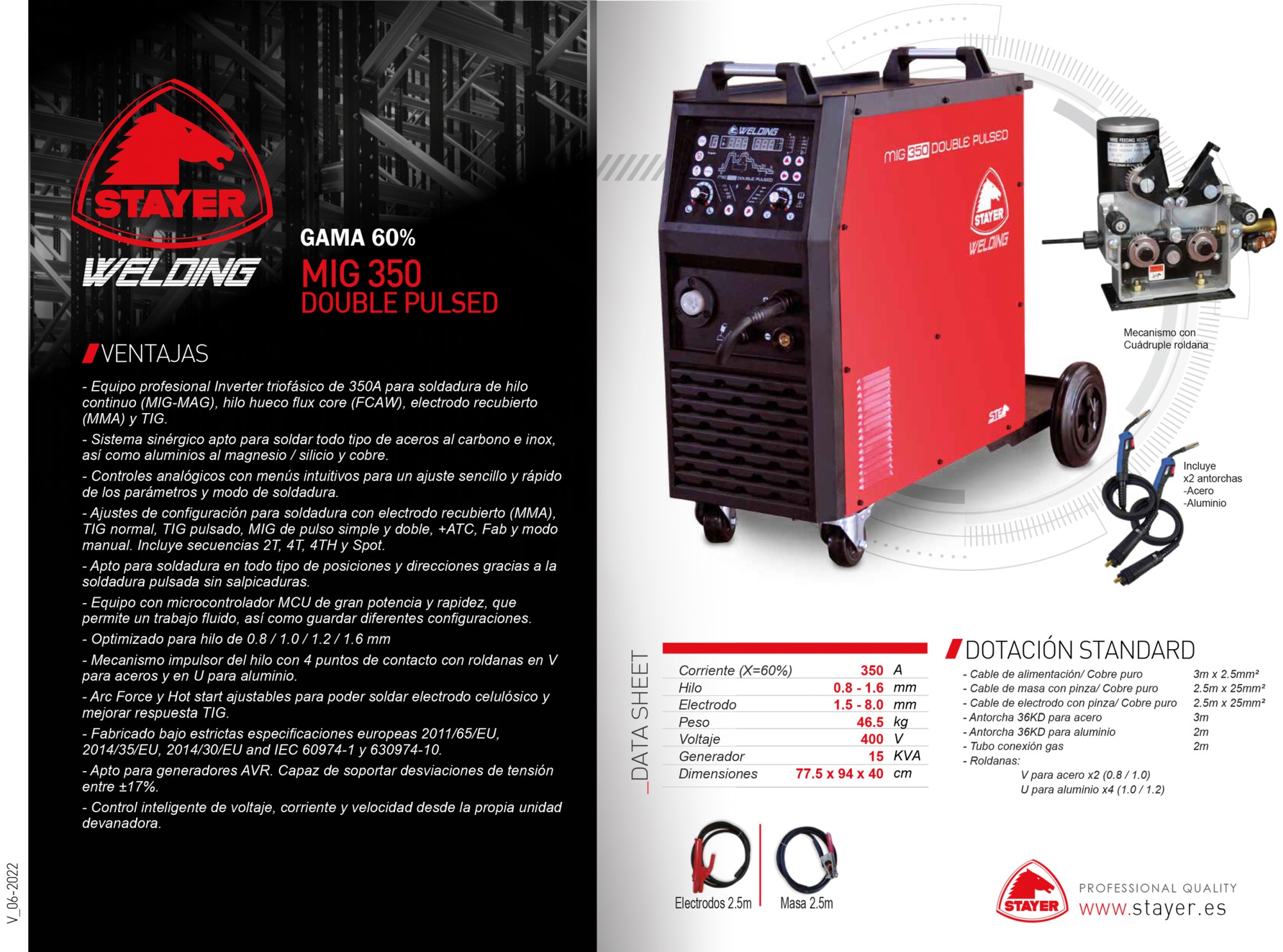 Equipo de soldadura con hilo MIG 350 DOUBLE PULSED