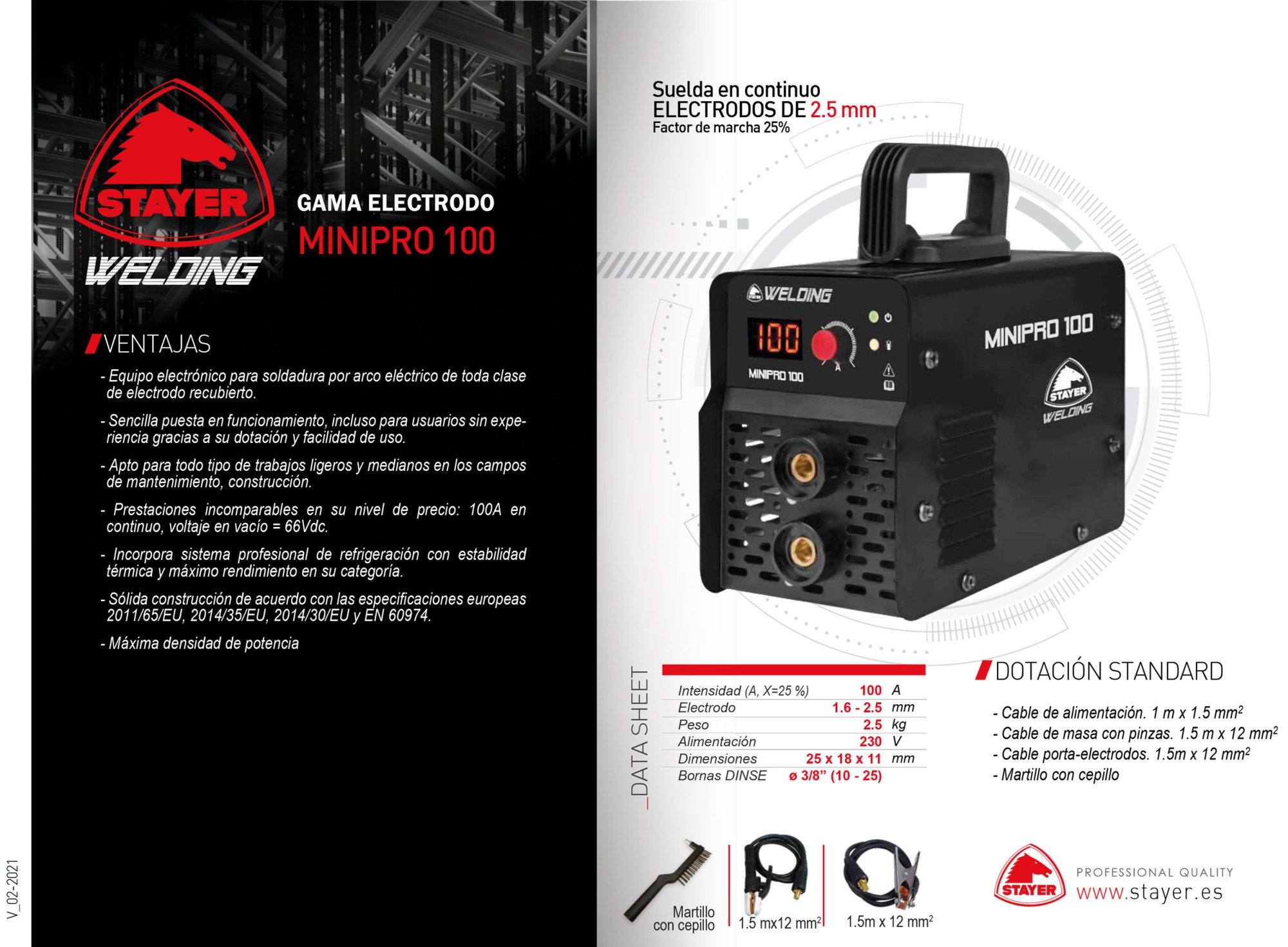 Soldador inverter MMA, MINIPRO 100