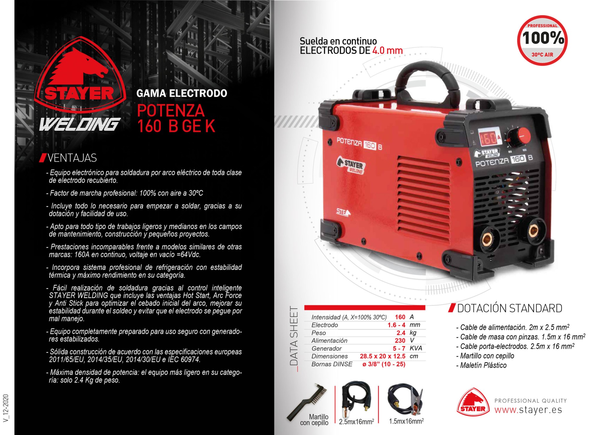 Equipo de soldadura inverter POTENZA 160 B GEK
