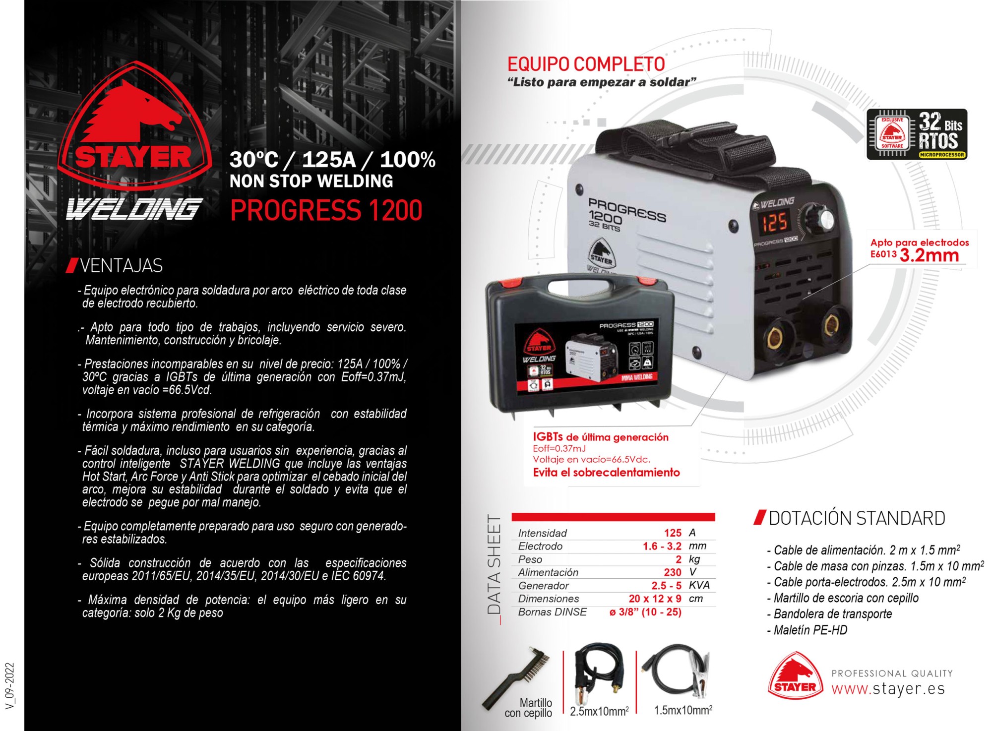 Equipo de soldadura inverter PROGRESS 1200 GEK
