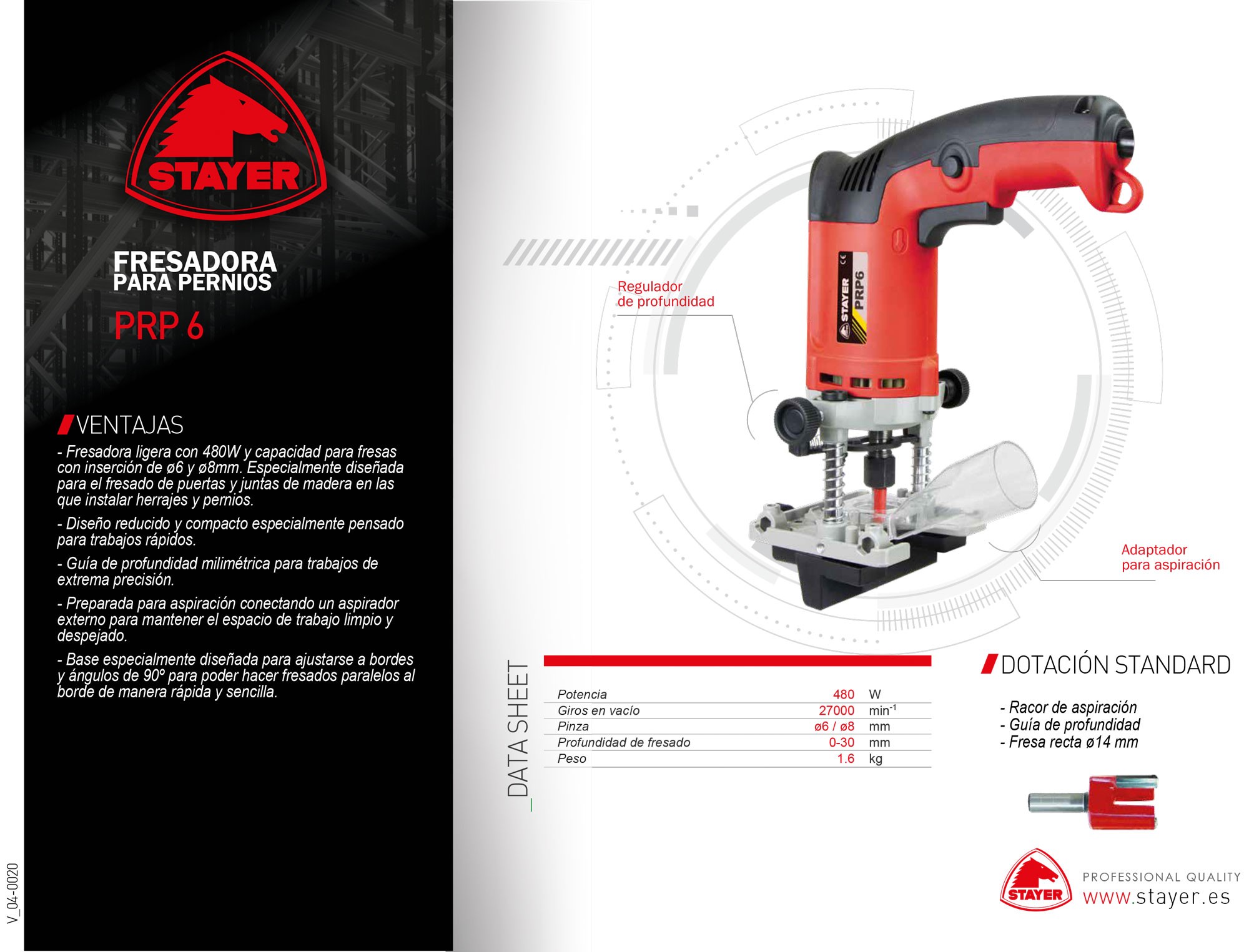 Fresadora para Pernios PROFESIONAL ligera y potente PRP 6