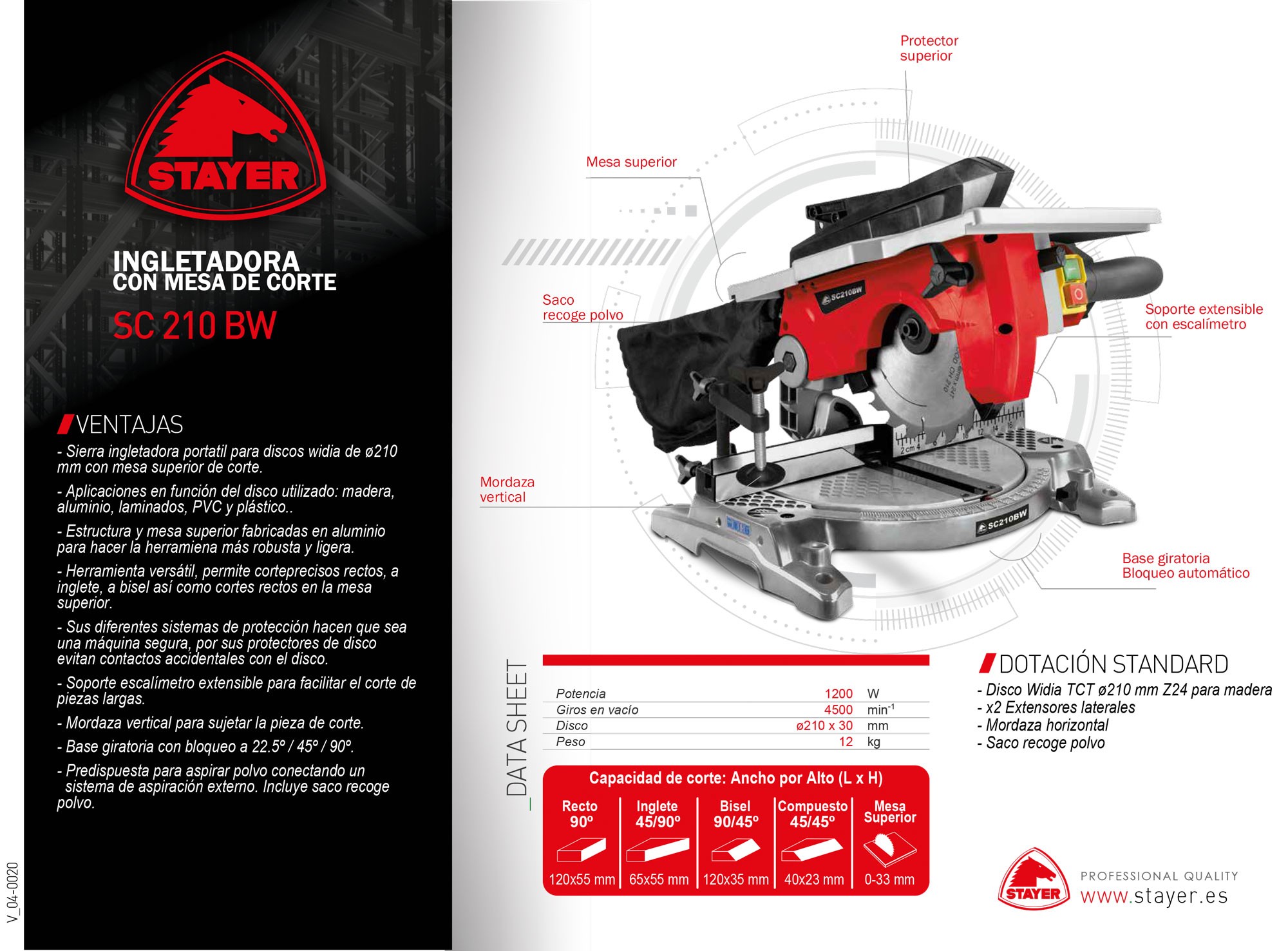 Ingletadora ø210 mm, SC 210 BW