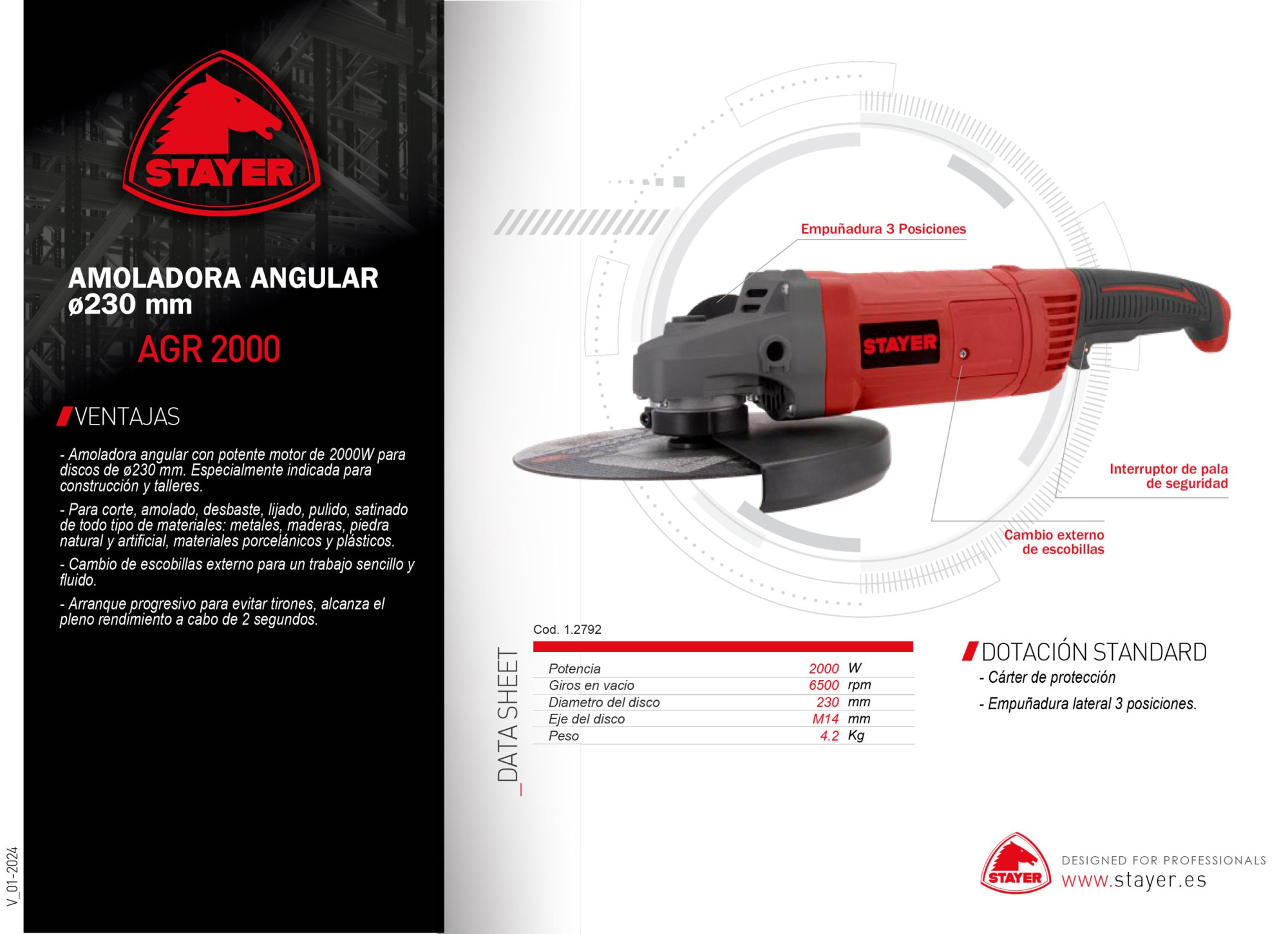 Amoladora Angular Ø230mm. AGR 2000