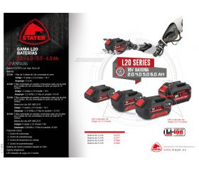 Batería de 2Ah compatible con toda la Gama L20 de STAYER