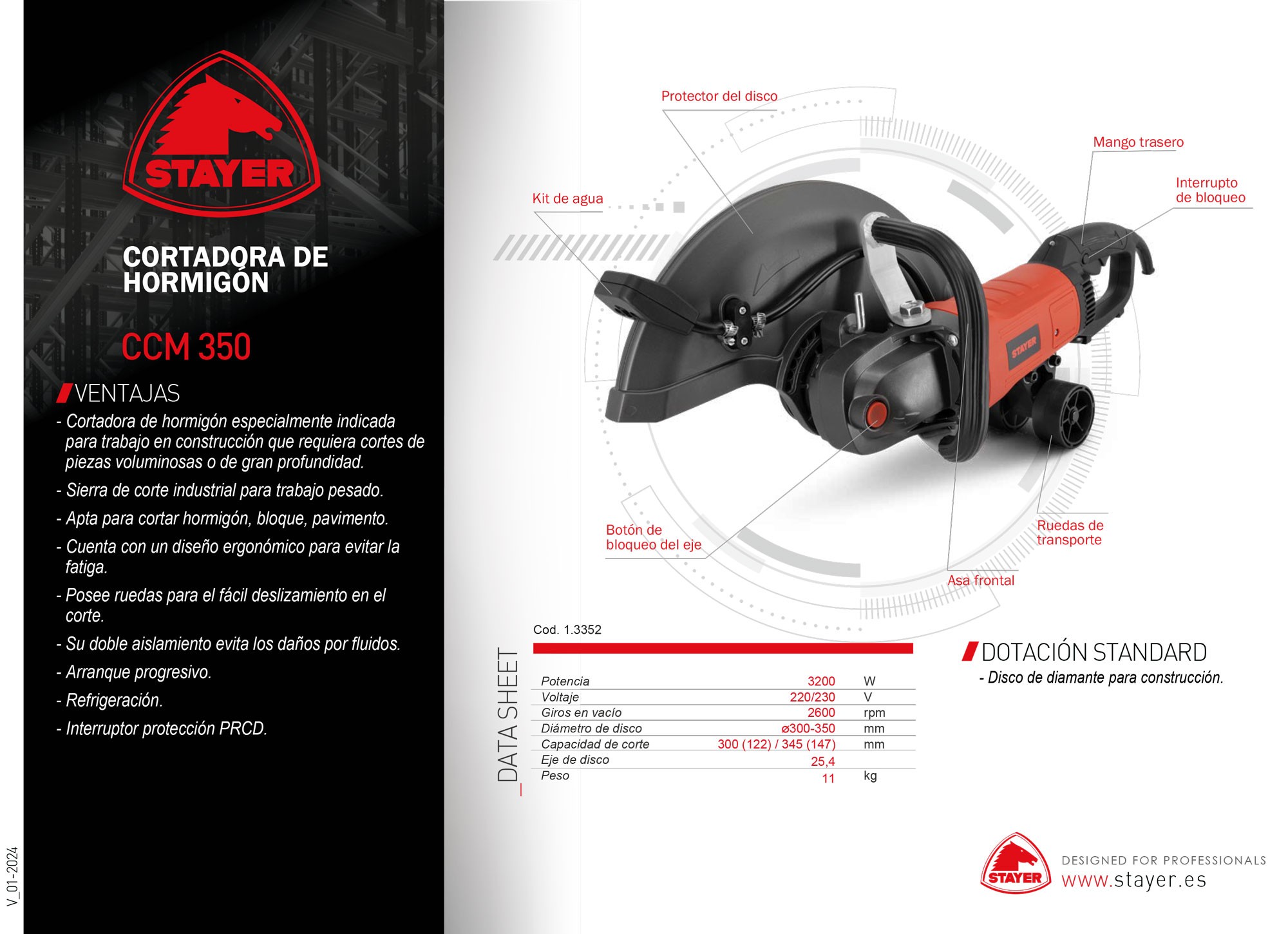 Cortadora de Hormigón Ø350mm. CCM 350