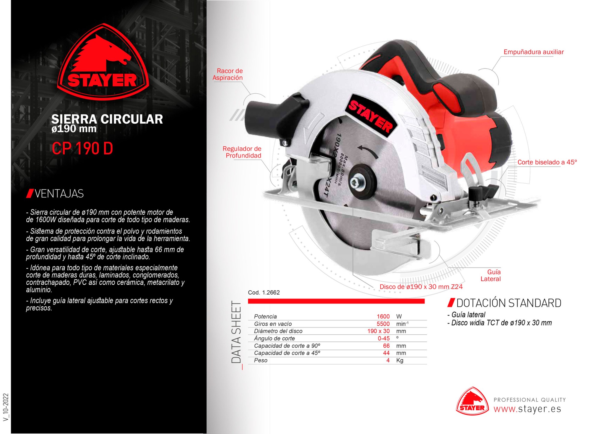 Sierra circular Ø190mm. CP 190 D