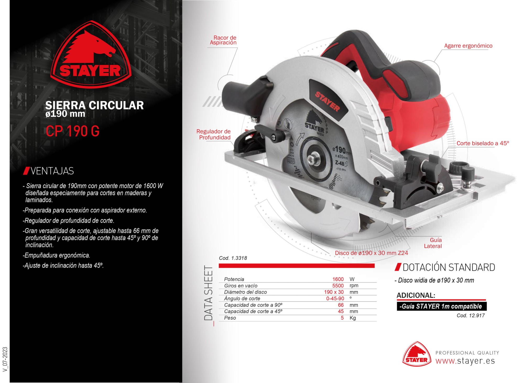Sierra circular Ø190mm. CP 190 G