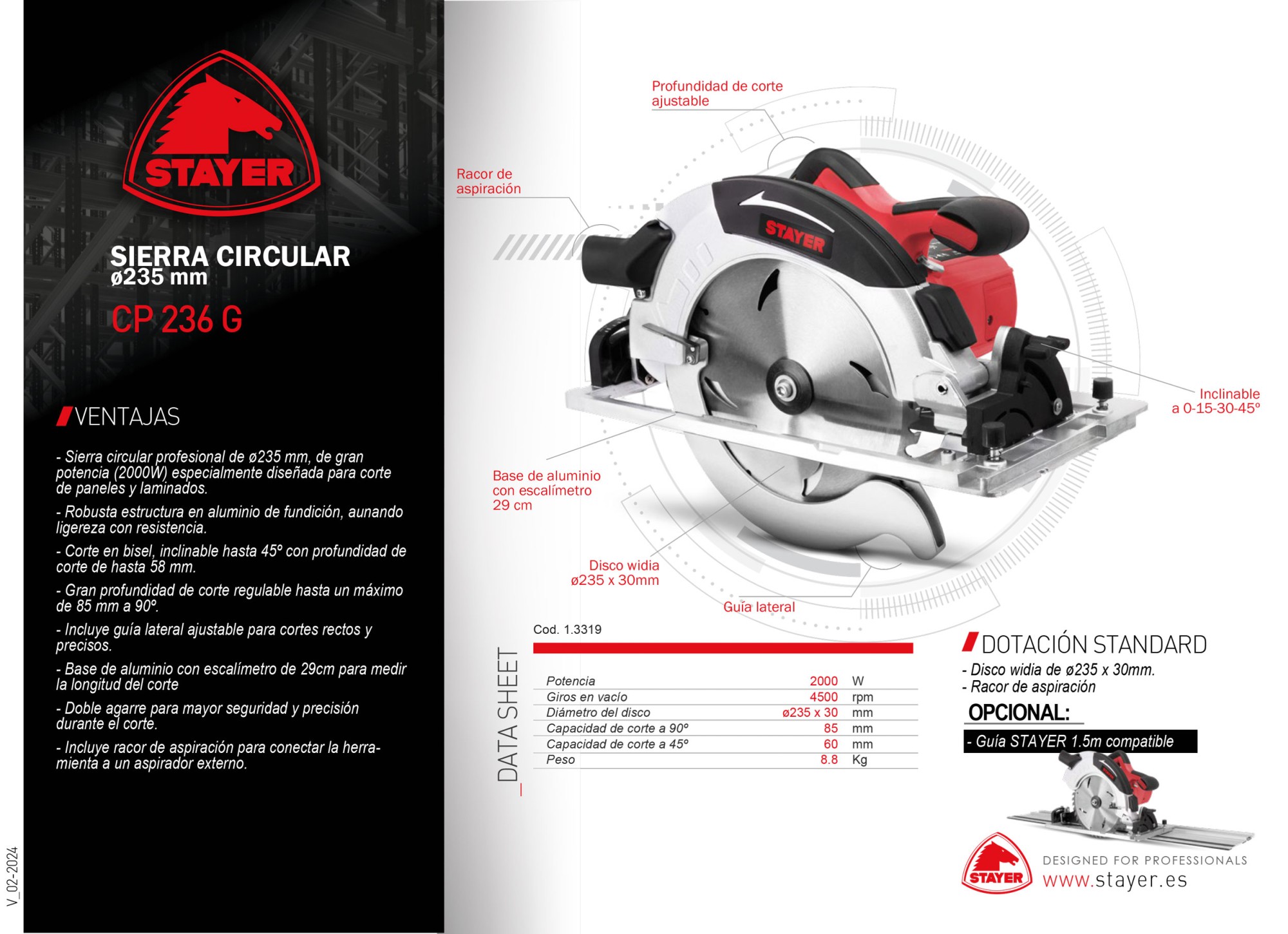 Sierra circular Ø235mm. CP 236 G