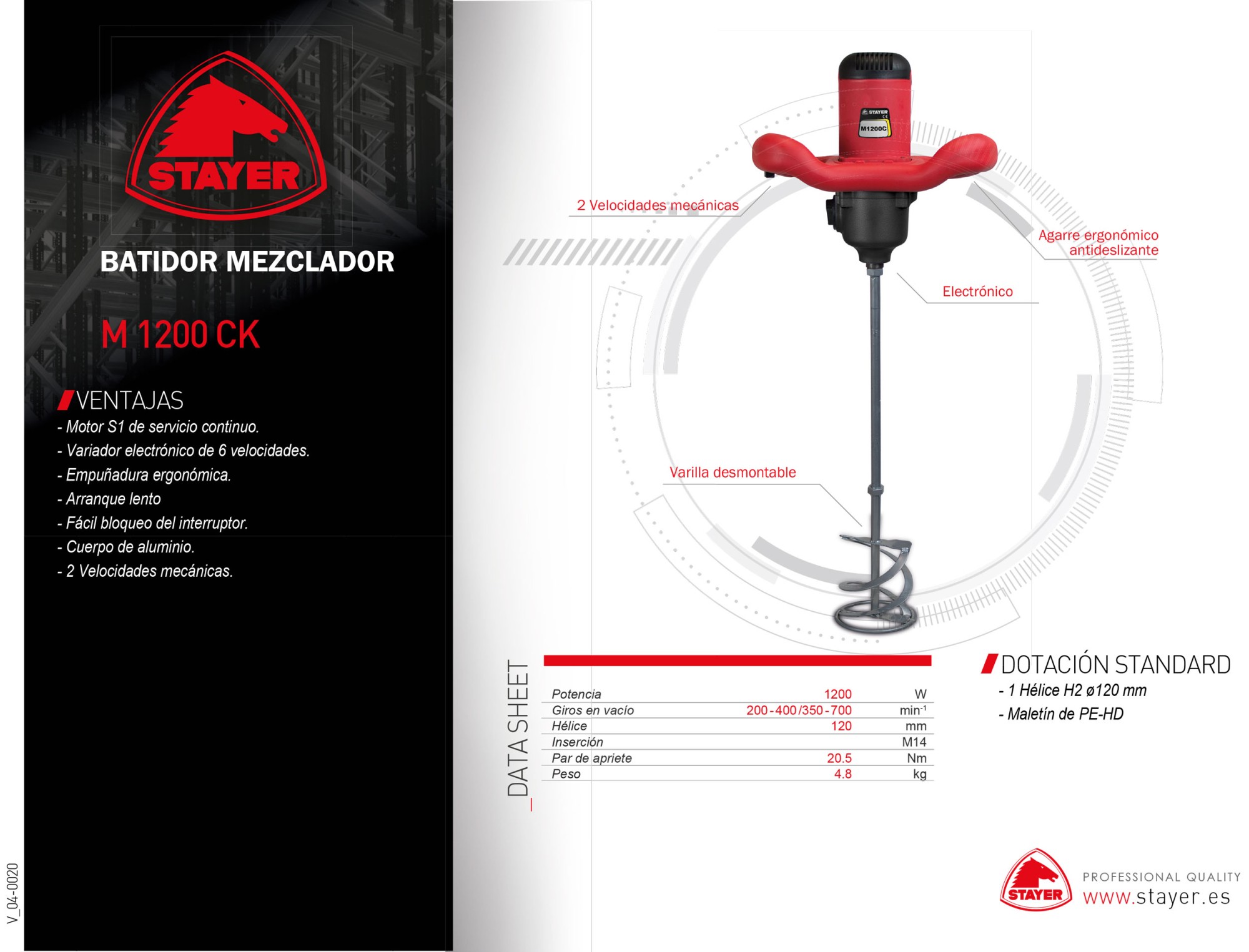 Batidor mezclador 1200W con maletín, M 1200 CK