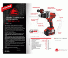 Taladro / Percutor / Atornillador 18V. Con motor BRUSHLESS. PBL 80 P - L20