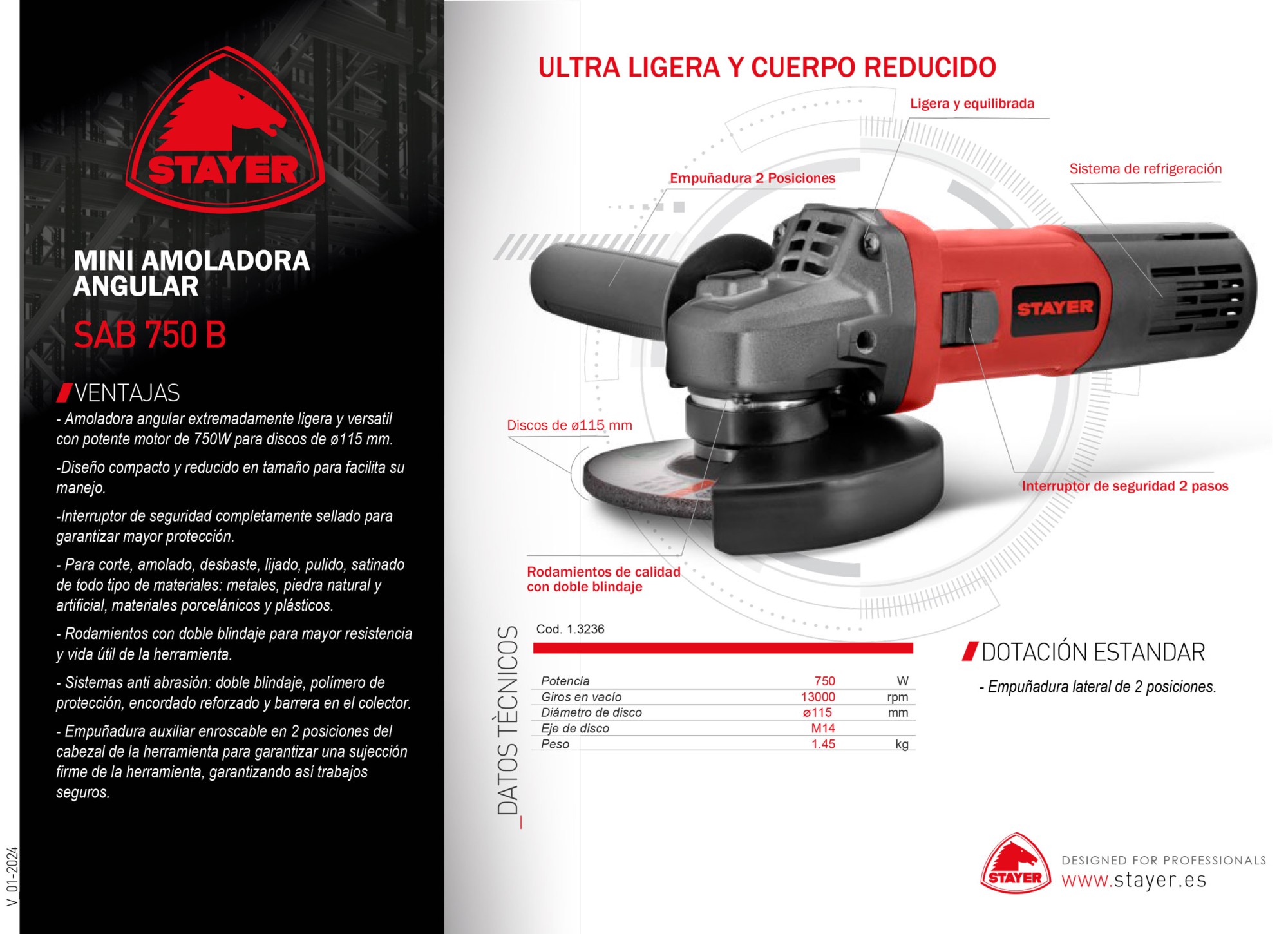 Mini Amoladora Angular SAB 750 B