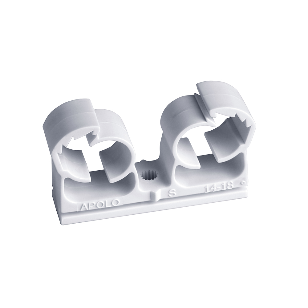 Abrazadera doble de nylon Abranyl® multidiámetro ABMD Ø 14-18 color Blanco