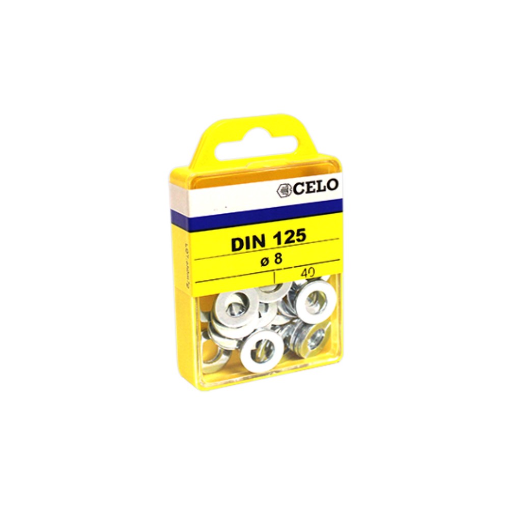 Blister arandela lisa DIN 125A M8 mm cincado