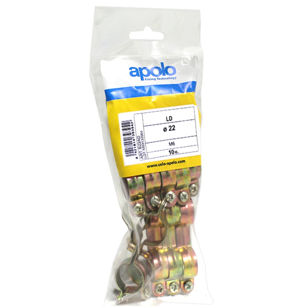 Bolsa abrazadera metalica doble tipo AD Ø 18 mm acero Bricromatado