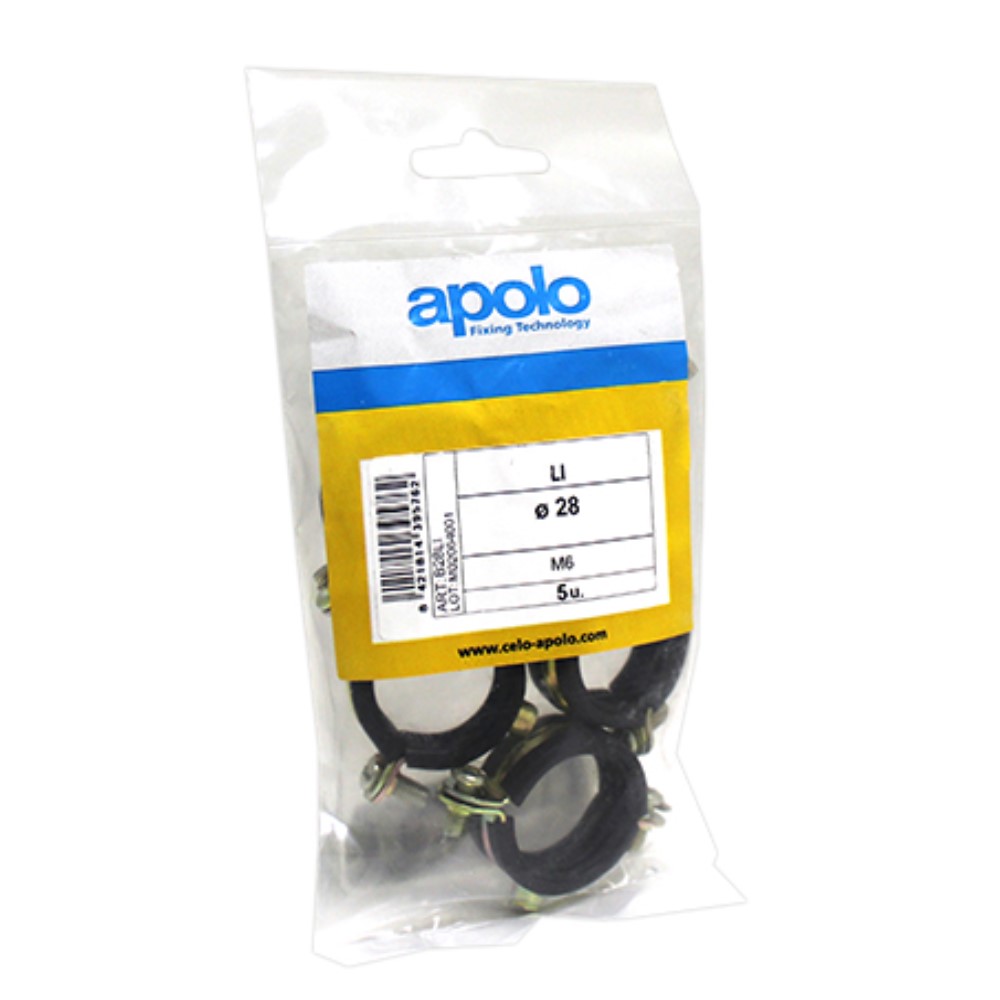 Bolsa abrazadera isofónica metálica tipo LI Ø 35 mm acero bicromatado