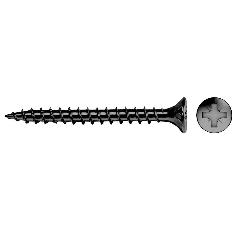 Tornillo VELOX rosca completa cabeza avellanada impronta PZ Ø3,5x30 mm cincado negro