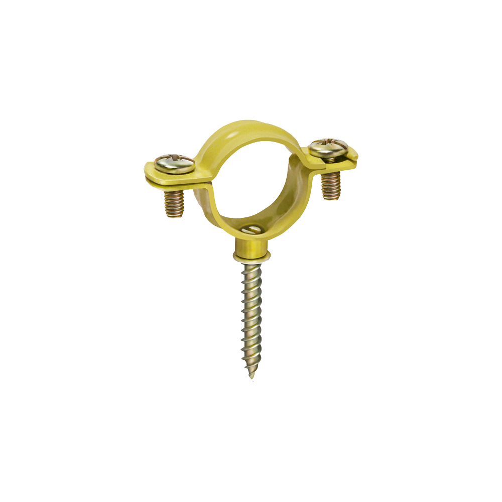 Abrazadera metálica Gas M6 tipo GNK Ø 28 mm acero Plastificado amarillo