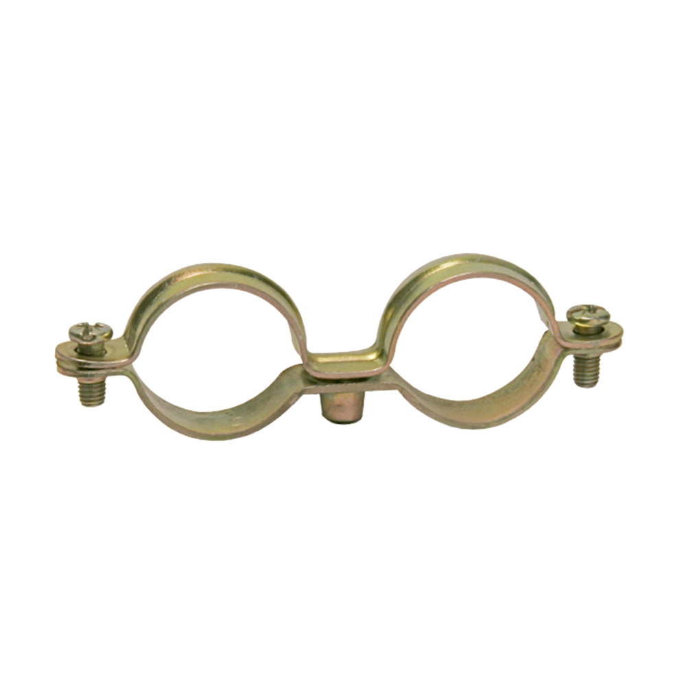 Abrazadera metálica doble M6 tipo AD Ø 22 mm acero bicromatado