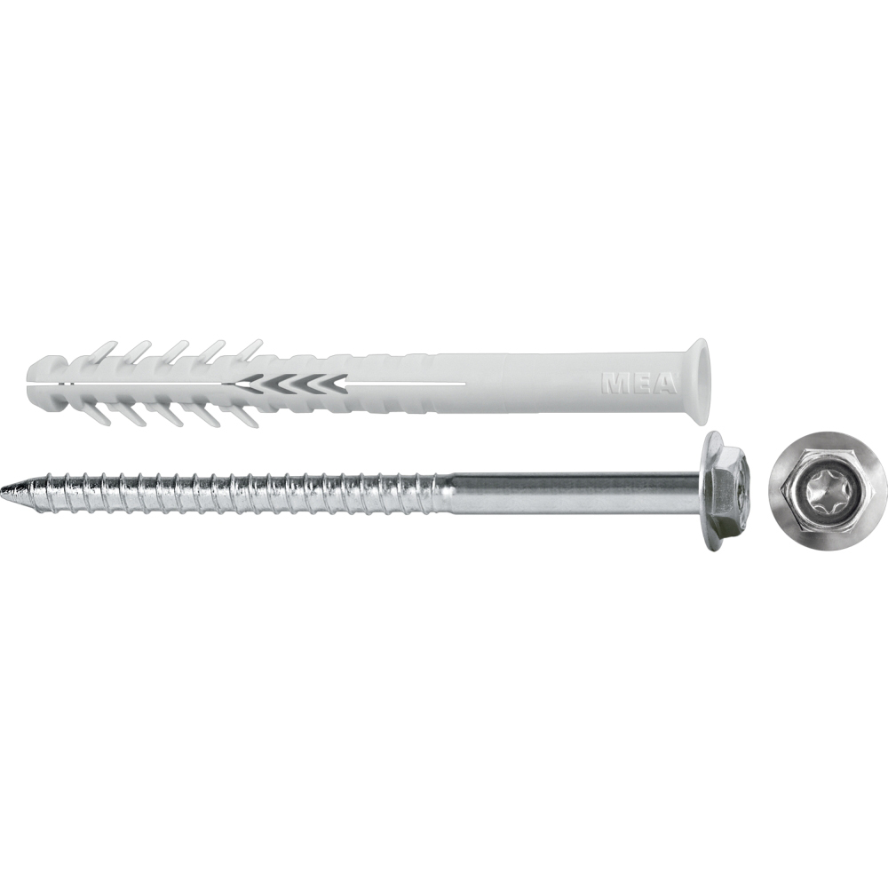 Taco largo para ladrillo hueco HBR 10-135 SSK incl. tornillo hexagonal con arandela, cincado