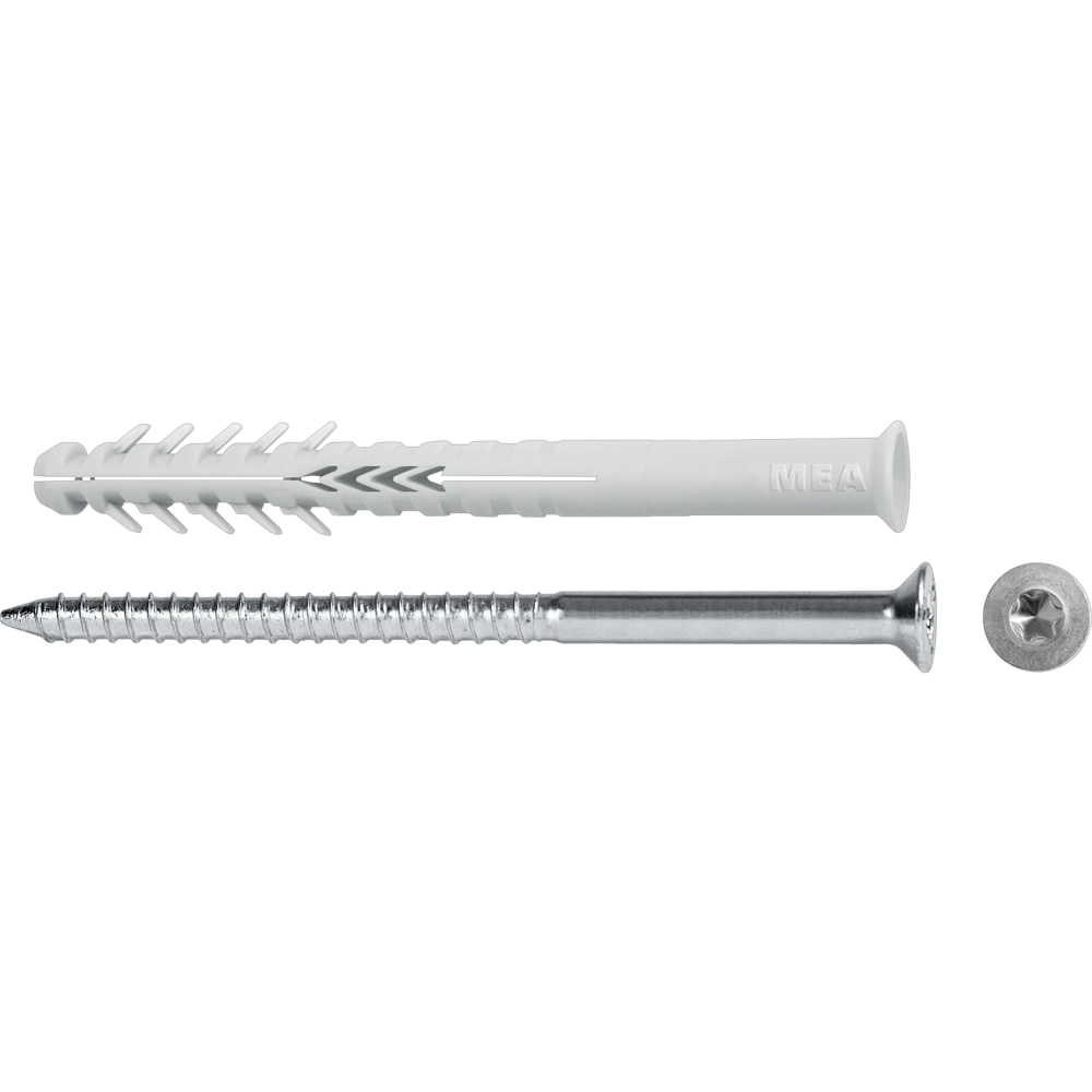 Taco largo para ladrillo hueco HBR 10-100 TX con tornillo avellano, cincado