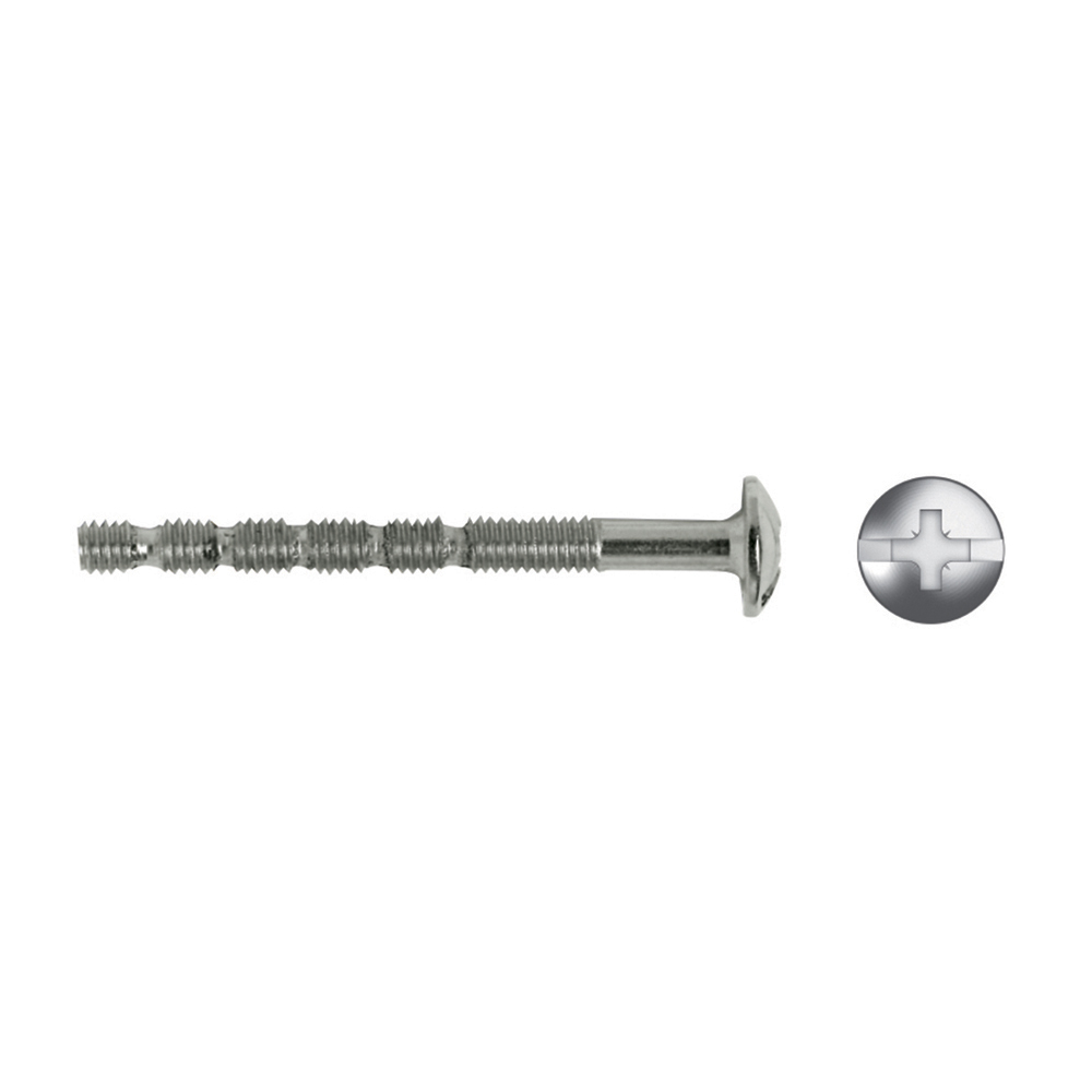 Tornillo TIRM rosca métrica cortable cabeza ancha impronta ranura+PZ M4x45 mm cincado