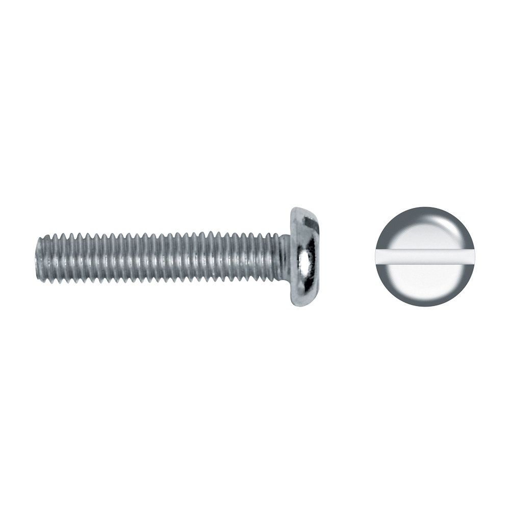 Tornillo DIN 85 rosca métrica cabeza alomada impronta ranura M4x8 mm cincado