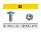 Tornillo métrico cabeza cuello bajo M6x15 + tuerca DIN 6923 M6 cincado