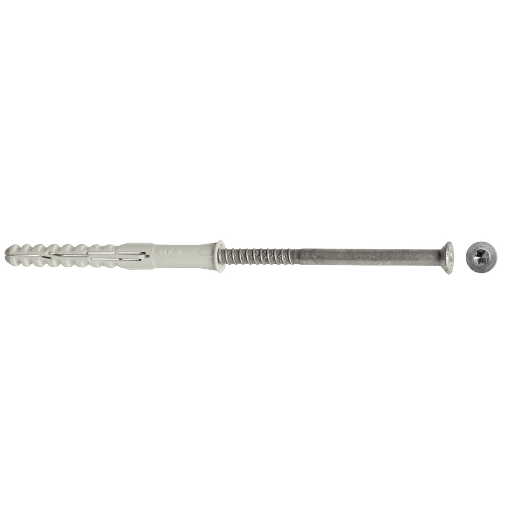 Taco largo multimaterial MFR SB 10-135 TX HD avellanado, con tornillo avellanado, galvanizado