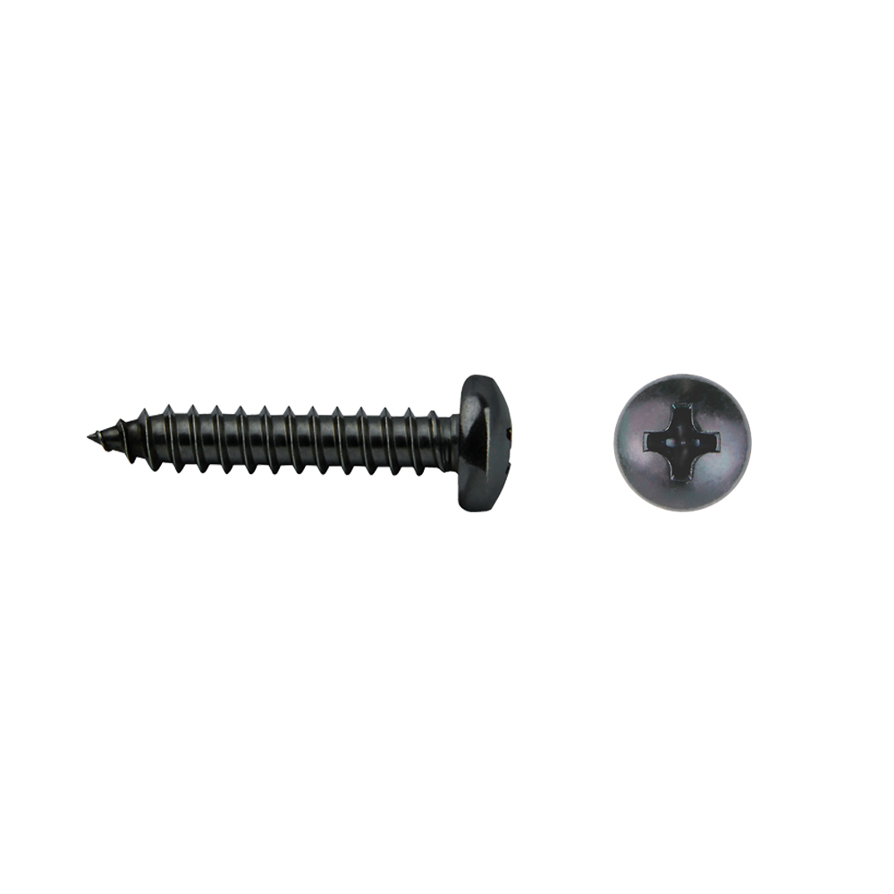Tornillo DIN 7981 rosca chapa cabeza alomada impronta PH Ø3,5x13 mm cincado negro