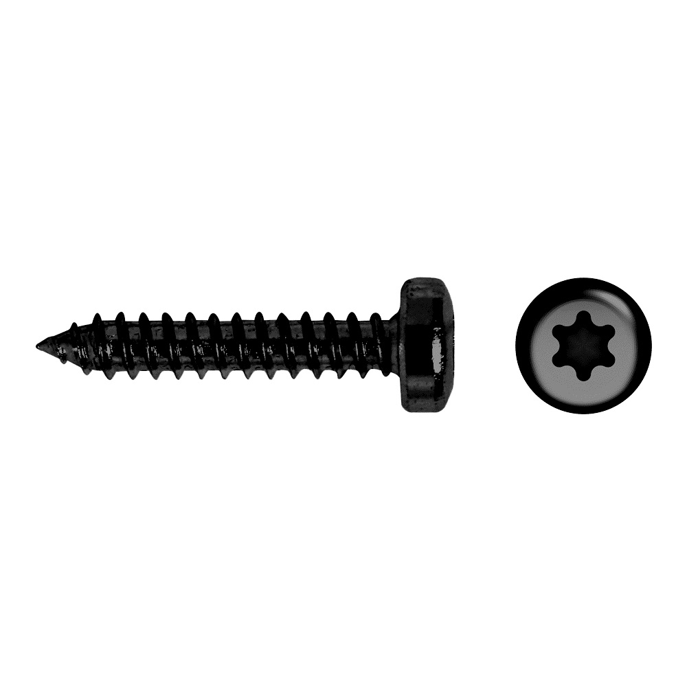 Tornillo 7049T rosca chapa cabeza alomada impronta TORX Ø5,5x25 cincado negro